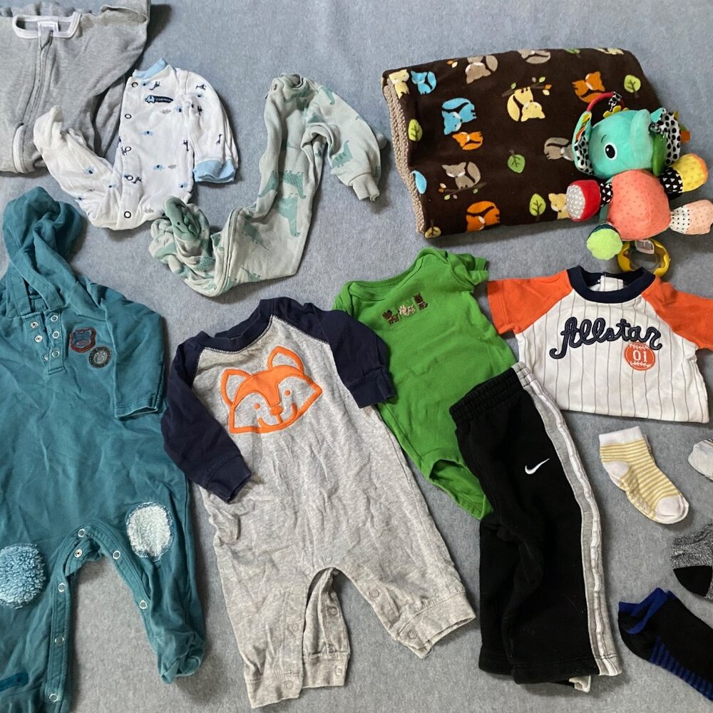 Baby Boy Bundle Size 3-9 months Over ten items total in ths bundle